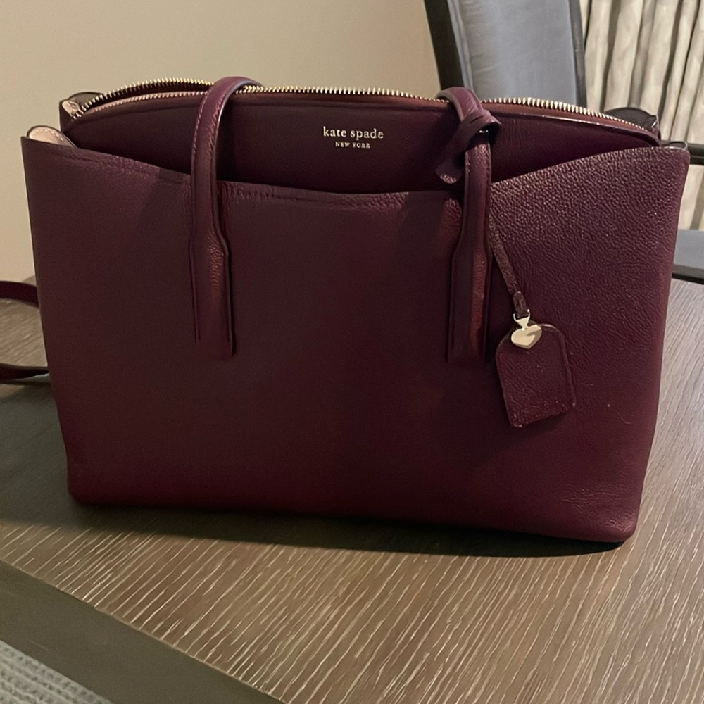 Kate Spade burgundy Madison laptop handbag